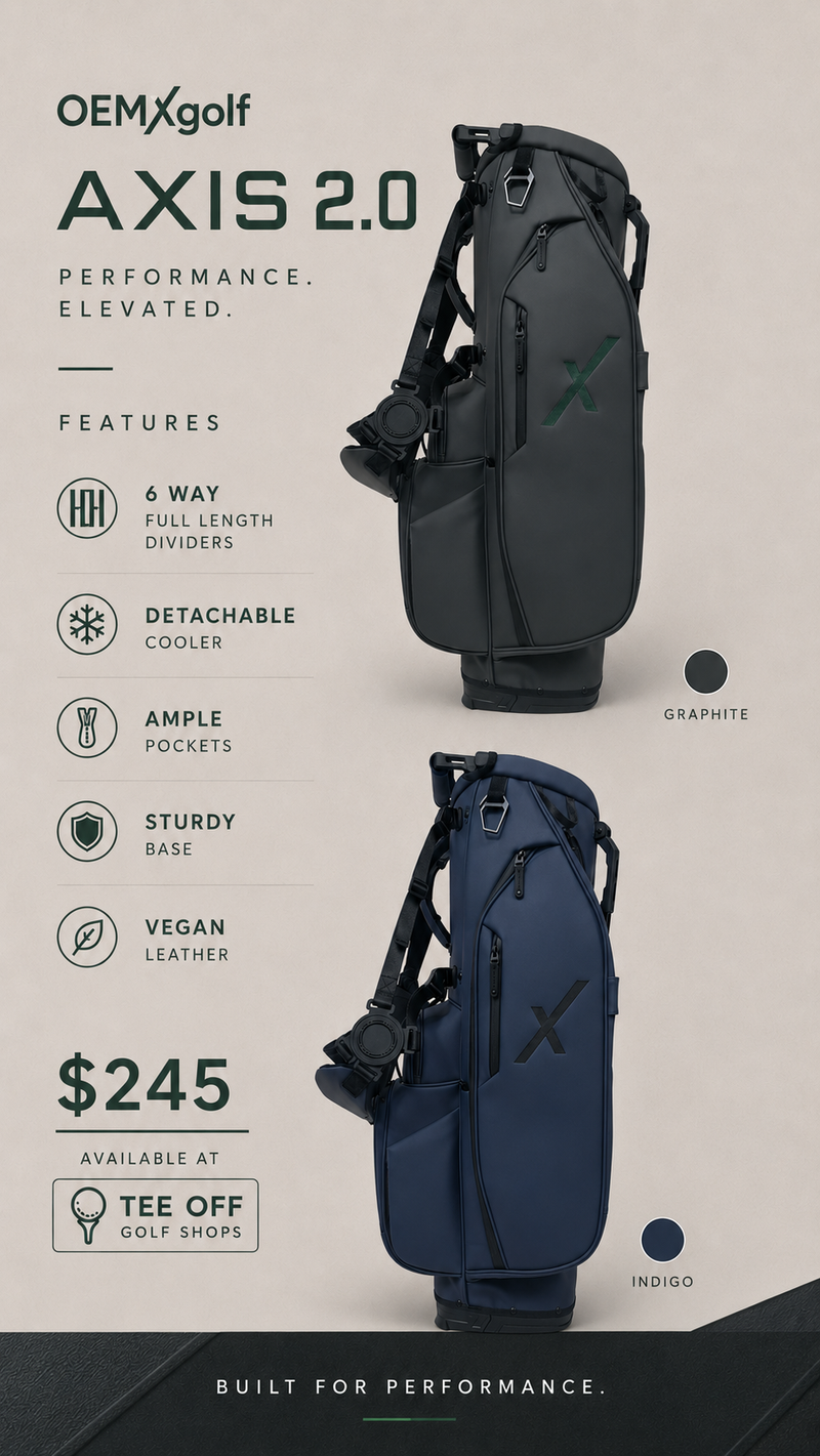 Axis 2.0 Vegan Leather 6-Way Golf Carry Bag by OEM Golf