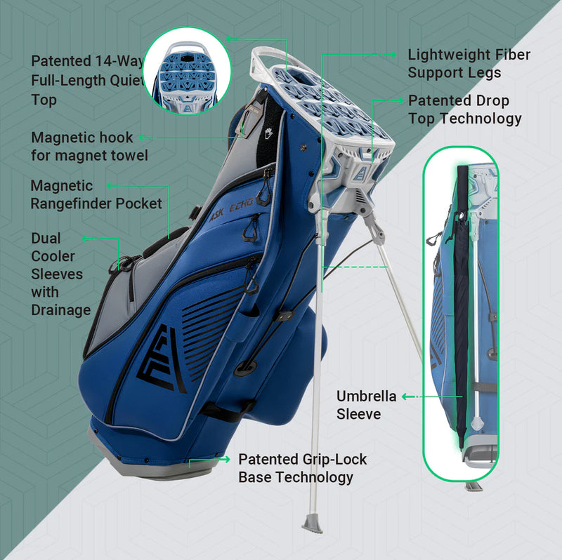 Ask Echo Soundless Hybrid Stand Bag 14 Way Navy Grey