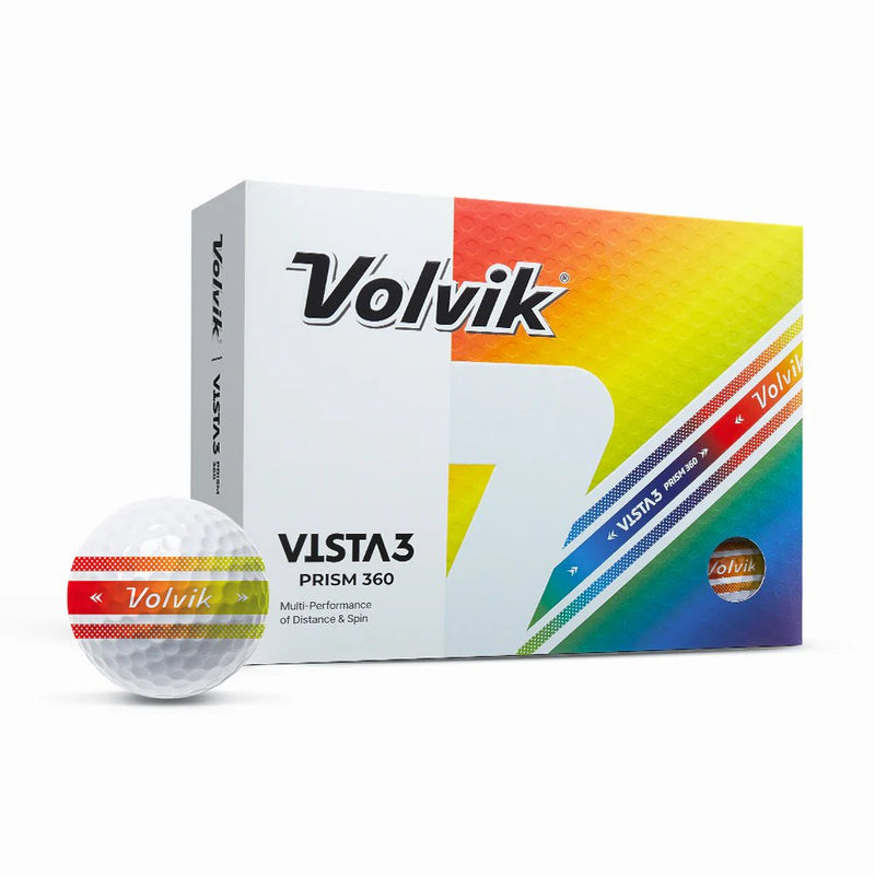 Volvik Vista3 Prism 360° Dozen White/Rainbow Golf Balls