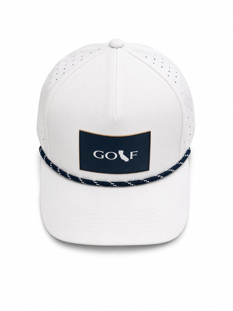 Cali Golf Snapback Cap by OEMxGolf White/Navy