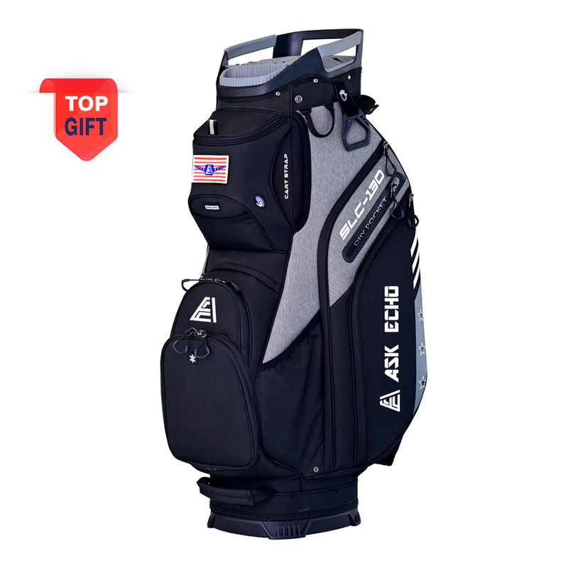 Ask Echo 2024 SLC-130 15 Dividers Grip Locking Bottom Golf Quiet Cart Bag / Black