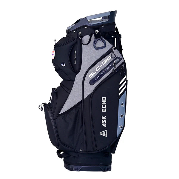 Ask Echo 2024 SLC-130 15 Dividers Grip Locking Bottom Golf Quiet Cart Bag / Black
