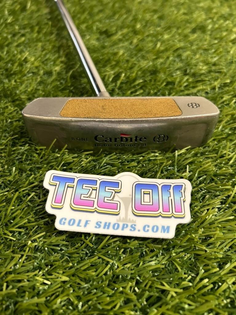 Carbite Bone CB Center Shaft Blade Putter 35" Karma Grip LH – Pre-Owned Golf Club – TEE OFF Golf Shops