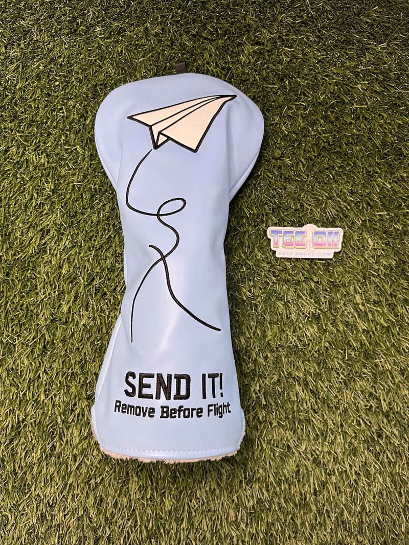 Send It! Blue Leather Driver Head Cover Craftsman Golf
