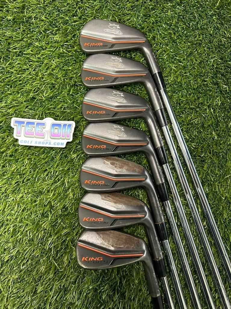 Cobra King Forged MB Black Irons Set 4-PW DG S400 Stiff Flex SS Grips RH