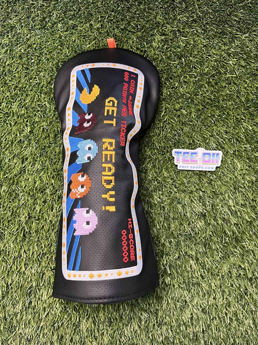 Pacman Get Ready Black Leather Driver Head Cover Craftsman Golf