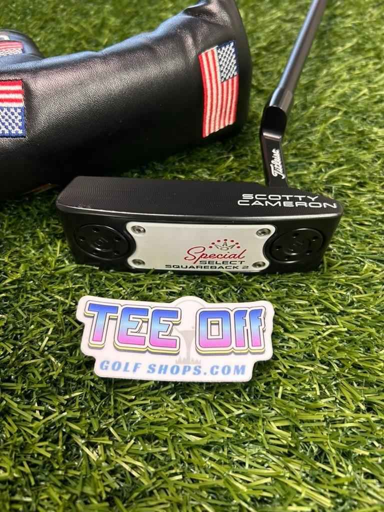 Custom Scotty Cameron Special Select Squareback 2 Black White & Red LA Golf Shaf
