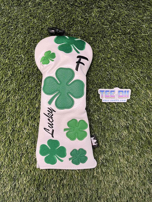 Shamrock White Leather Fairway Wood Head Cover Craftsman Golf