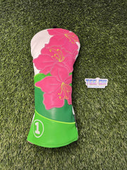 Pink Floral Hawaii Driver Leather Head Cover Craftsman Golf