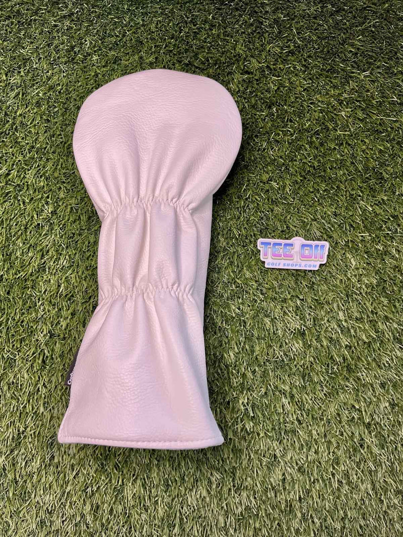 Shamrock White Leather Driver Head Cover Craftsman Golf
