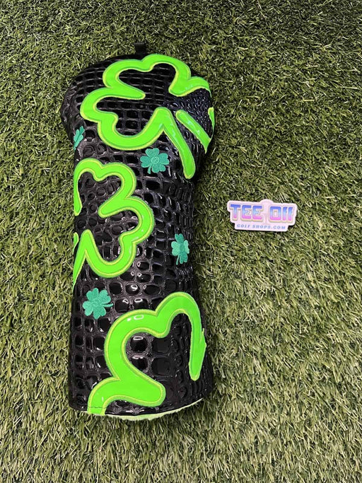 Shamrock Black Leather Driver Head Cover Craftsman Golf