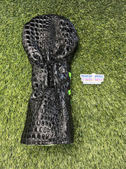 Shamrock Black Leather Driver Head Cover Craftsman Golf