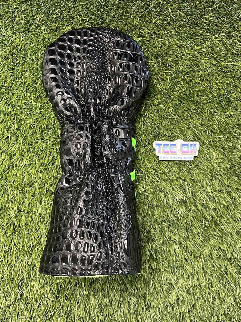 Shamrock Black Leather Driver Head Cover Craftsman Golf